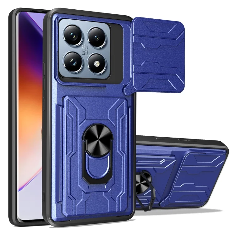 Sliding Camshield TPU+PC Phone Case with Card Slot, For Xiaomi 14T Pro, For Xiaomi Poco X6 Pro