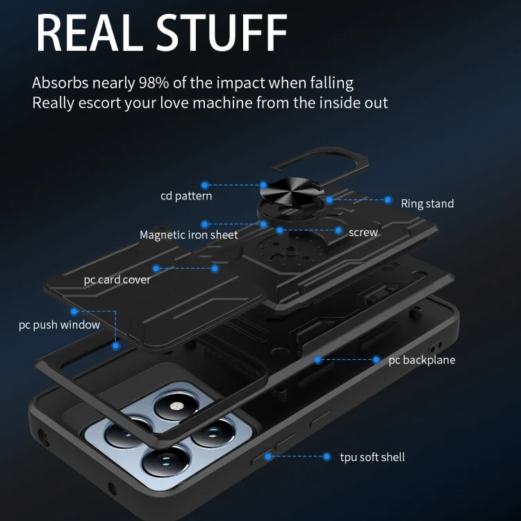 EDA007054202A_3.webp Sliding Camshield TPU+PC Phone Case with Card Slot, For Xiaomi 14T Pro, For Xiaomi Poco X6 Pro - Image 4