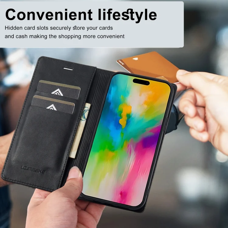 EDA007057701A_4.webp LC.IMEEKE RFID Anti-theft Leather Phone Case, For iPhone 16 Pro Max, For iPhone 16 Pro, For iPhone 16 Plus, For iPhone 16 - Image 5