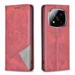 Rhombus Texture Magnetic Leather Phone Case, For Redmi Note 14 Pro 4G, For Redmi Note 14 4G 163.25mm, For Redmi Note 14 5G