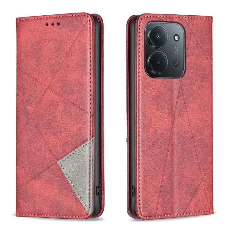 Rhombus Texture Magnetic Leather Phone Case, For Redmi 15C 4G 173.1mm / 15C 5G 173.1mm, For Redmi A5 4G 171.7mm, For Redmi K80 / K80 Pro