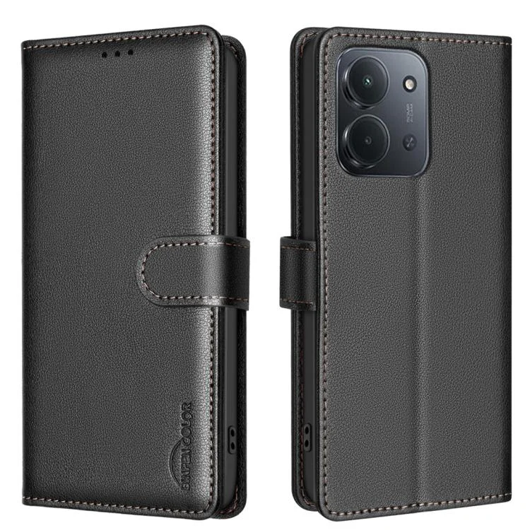 Litchi Texture RFID Anti-theft Leather Phone Case, For Redmi 15C 4G 173.1mm / 15C 5G 173.1mm, For Redmi Turbo 4 Pro, For Redmi A5 4G 171.7mm, For Redmi K80 / K80 Pro