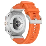 Silver Steel Buckle Rubber Quick Release Watch Band - Image 4