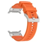 Silver Steel Buckle Rubber Quick Release Watch Band - Image 5