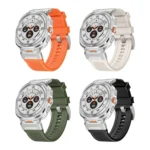 Silver Steel Buckle Rubber Quick Release Watch Band - Image 3
