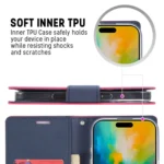 GOOSPERY FANCY DIARY Cross Texture Leather Phone Case, For iPhone 16 Pro Max, For iPhone 16 Pro - Image 2