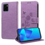 Embossed Butterfly Flowers Leather Phone Case, For vivo Y15A 4G Global / Y15s 4G, For vivo Y21 2021 / Y21s / Y33s 4G, For vivo Y76 5G / Y76s, For vivo Y17 / Y15