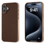 Nano Electroplating Carbon Fiber Texture Phone Case, For iPhone 16 Plus, For iPhone 16