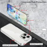 Metal Buttons PC Hybrid TPU Phone Case, For iPhone 16 Pro Max, For iPhone 16 Pro, For iPhone 16 Plus, For iPhone 16 - Image 4