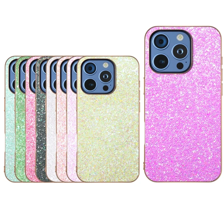 EDA007098401A_4.webp Electroplating Frame Colorful Glitter Phone Case, For iPhone 16 Pro Max, For iPhone 16 Pro - Image 5