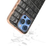 ABEEL Electroplating Frame Crocodile Texture Genuine Leather Phone Case, For iPhone 16 Pro Max, For iPhone 16 Pro, For iPhone 16 Plus, For iPhone 16 - Image 4