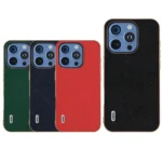 ABEEL Electroplating Frame Cross Texture Genuine Leather Phone Case, For iPhone 16 Pro Max, For iPhone 16 Pro, For iPhone 16 Plus, For iPhone 16 - Image 5