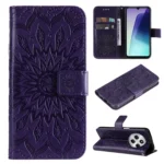 Embossed Sunflower Pattern Flip Leather Phone Case, For Redmi 14C 4G