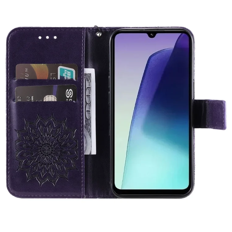 EDA007102701A_3.webp Embossed Sunflower Pattern Flip Leather Phone Case, For Redmi 14C 4G - Image 4