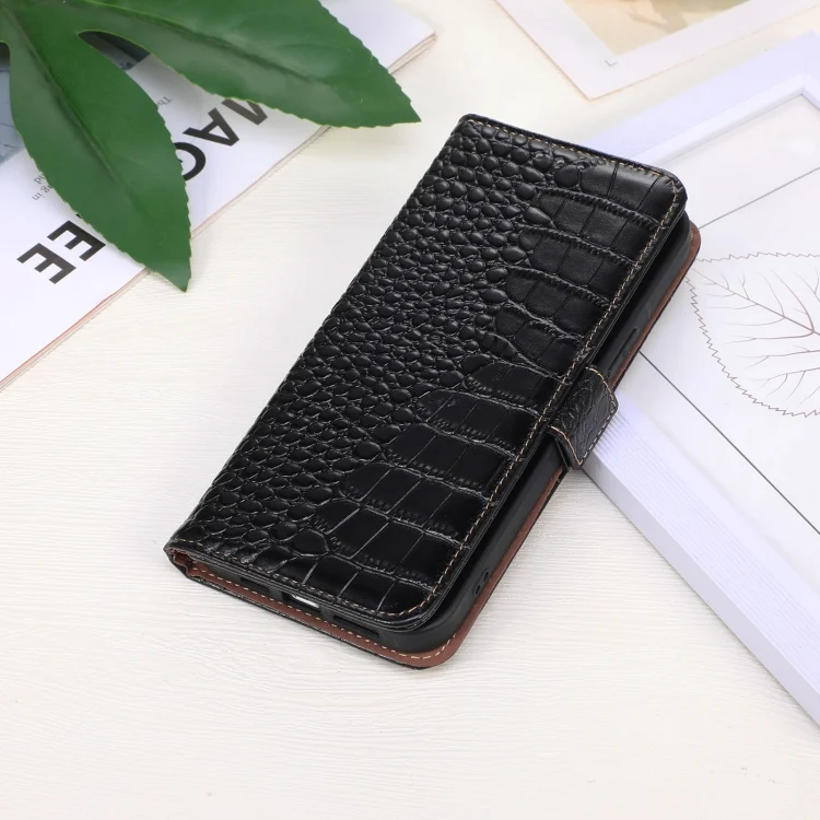 EDA007104003A_1.webp Crocodile Top Layer Cowhide Leather Phone Case, For Redmi Note 14 Pro 5G, For Redmi 14C 4G - Image 2