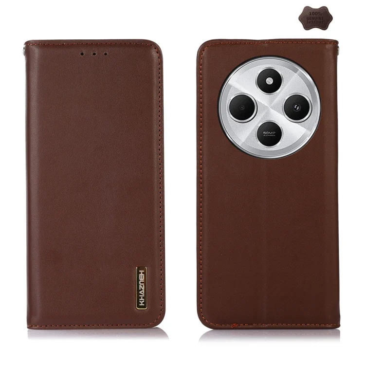 KHAZNEH Nappa Top Layer Cowhide Leather Phone Case, For Redmi 14C 4G
