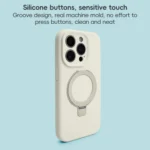 Precision Hole Liquid Silicone MagSafe Metal Ring Holder Phone Case, For iPhone 13 Pro, For iPhone 13 - Image 4