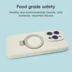 Precision Hole Liquid Silicone MagSafe Metal Ring Holder Phone Case, For iPhone 13 Pro, For iPhone 13 - Image 7