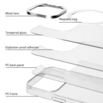 ZGA Magsafe Clear PC Tempered Glass Phone Case, For iPhone 16 Pro Max, For iPhone 16 Pro, For iPhone 16 Plus, For iPhone 16 - Image 7