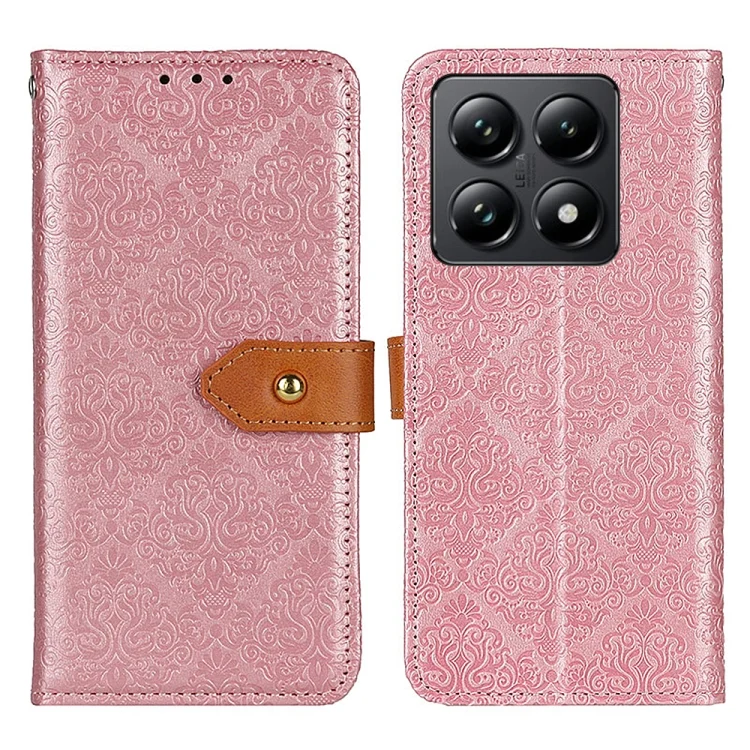 European Floral Embossed Leather Phone Case, For Xiaomi 14T Pro, For Xiaomi 14T