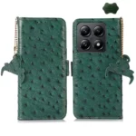 Ostrich Pattern Genuine Leather RFID Phone Case, For Xiaomi 14T Pro, For Xiaomi 14T