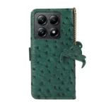 Ostrich Pattern Genuine Leather RFID Phone Case, For Xiaomi 14T Pro, For Xiaomi 14T - Image 3