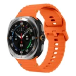 Wavy Grain Stitched Silicone Watch Band