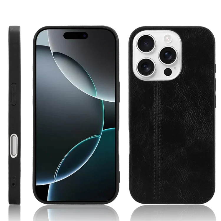 Cow Pattern Sewing Back Cover Phone Case, For iPhone 16 Pro Max, For iPhone 16 Pro, For iPhone 16 Plus, For iPhone 16