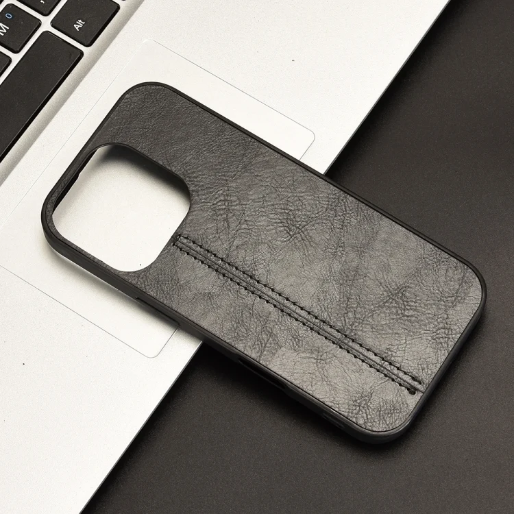 EDA007122801A_1.webp Cow Pattern Sewing Card Bag Phone Case, For iPhone 16 Pro Max, For iPhone 16 Pro, For iPhone 16 Plus, For iPhone 16 - Image 2