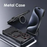 Mechanical Arm Borderless MagSafe Holder Metal Phone Case, For iPhone 16 Pro Max, For iPhone 16 Pro - Image 3