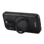 Denior A17 Genuine Leather Gear Magnetic Holder Phone Case, For iPhone 16 Pro Max, For iPhone 16 Pro, For iPhone 16 Plus, For iPhone 16 - Image 5