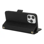 Cross Texture Crossbody Lanyard Leather Phone Case, For iPhone 16 Pro Max, For iPhone 16 Pro, For iPhone 16 Plus, For iPhone 16 - Image 4