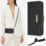 Cross Texture Crossbody Lanyard Leather Phone Case, For iPhone 16 Pro Max, For iPhone 16 Pro, For iPhone 16 Plus, For iPhone 16 - Image 6