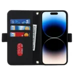 Cross Texture Crossbody Lanyard Leather Phone Case, For iPhone 15 Pro Max, For iPhone 15 Pro, For iPhone 15 Plus, For iPhone 15 - Image 3