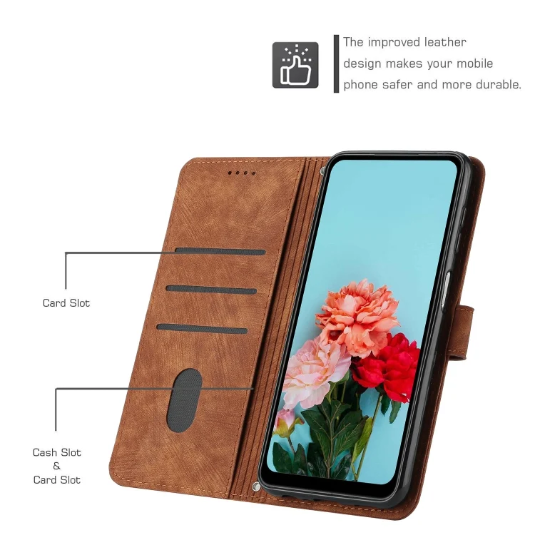 EDA007159101A_4.webp Skin Feel Stripe Pattern Leather Phone Case, For Redmi 14C 4G - Image 5