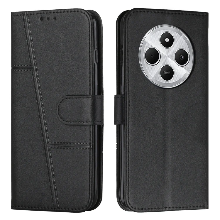 Stitching Calf Texture Buckle Leather Phone Case, For Redmi 14C 4G