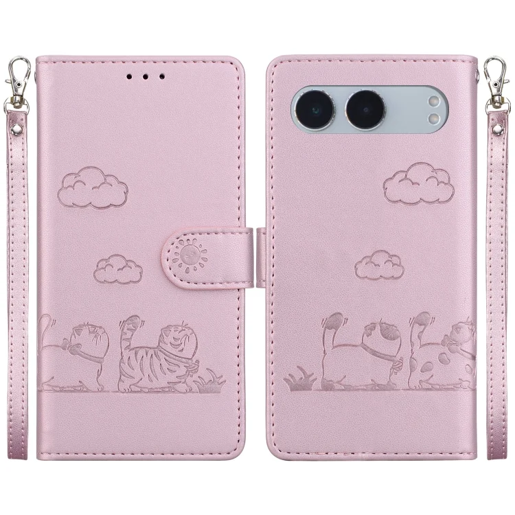 Cute Cats RFID Leather Phone Case, For OnePlus Nord 4, For OnePlus Nord CE4 5G, For OnePlus Nord N30 SE