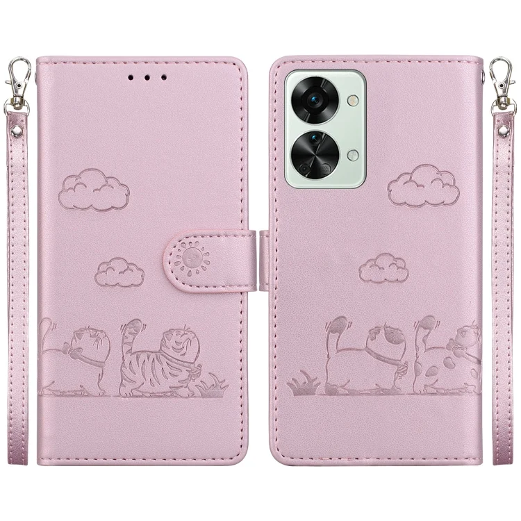 Cute Cats RFID Leather Phone Case, For OnePlus Nord 2T, For OnePlus Nord CE 2 Lite 5G