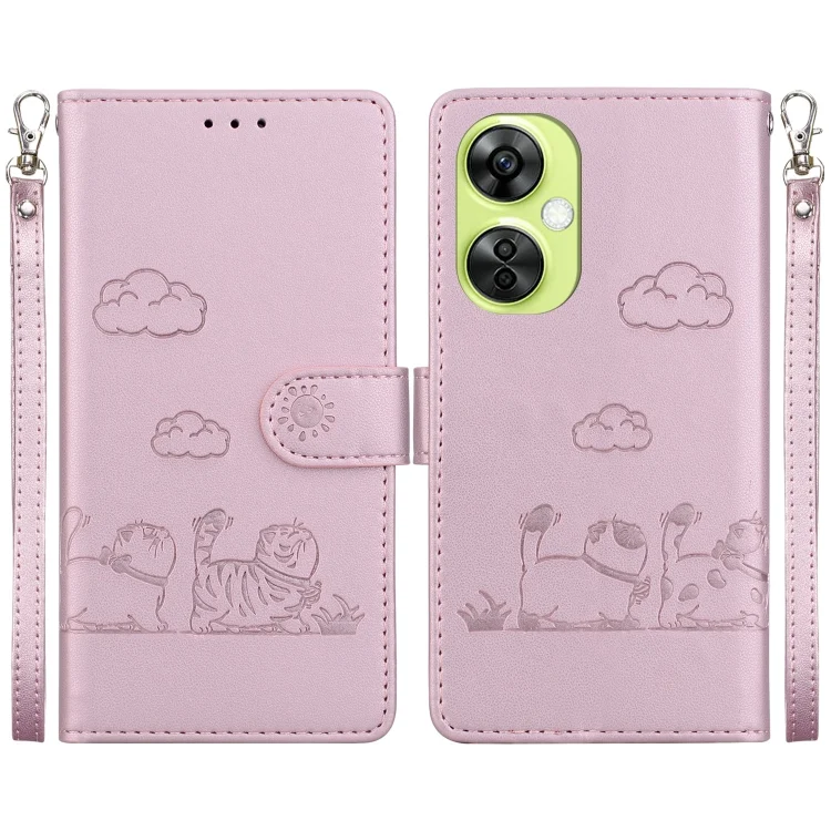 Cute Cats RFID Leather Phone Case, For OnePlus Nord CE 3 Lite, For OnePlus Nord 3, For OnePlus Nord N20 SE 4G