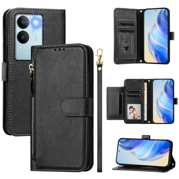 Multi-Card Slots Zipper Wallet Leather Phone Case, For vivo V29 5G / V29 Pro Global, For vivo Y17s Global, For vivo Y02a 4G / Y02 4G / Y11 2023 / Y02T