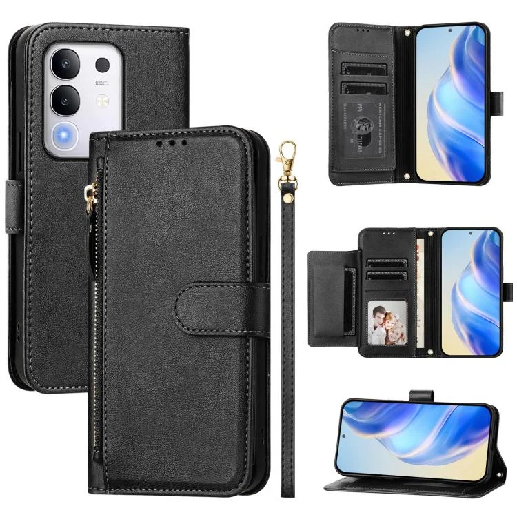 Multi-Card Slots Zipper Wallet Leather Phone Case, For vivo Y29 4G Global, For vivo V50 Global, For vivo S20