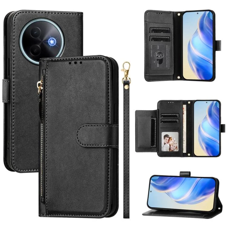Multi-Card Slots Zipper Wallet Leather Phone Case, For vivo Y39 5G Global, For vivo V50 Lite 5G, For vivo Y29s 5G / Y04 4G Global