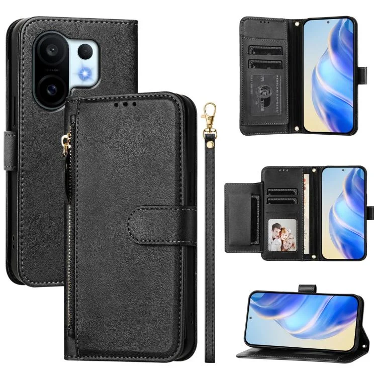 Multi-Card Slots Zipper Wallet Leather Phone Case, For vivo S30 Pro mini, For vivo S30, For vivo X200s