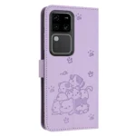 Embossed Kitten Phone Leather Case with Lanyard, For vivo S18 / S18 Pro, For vivo Y200 5G Global, For vivo S17 / S17 Pro / S17t - Image 3