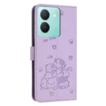 Embossed Kitten Phone Leather Case with Lanyard, For vivo Y36 4G / 5G Global - Image 3