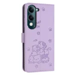 Embossed Kitten Phone Leather Case with Lanyard, For vivo Y29s 5G / Y04 4G, For vivo Y29 4G, For vivo V50 5G Global - Image 3