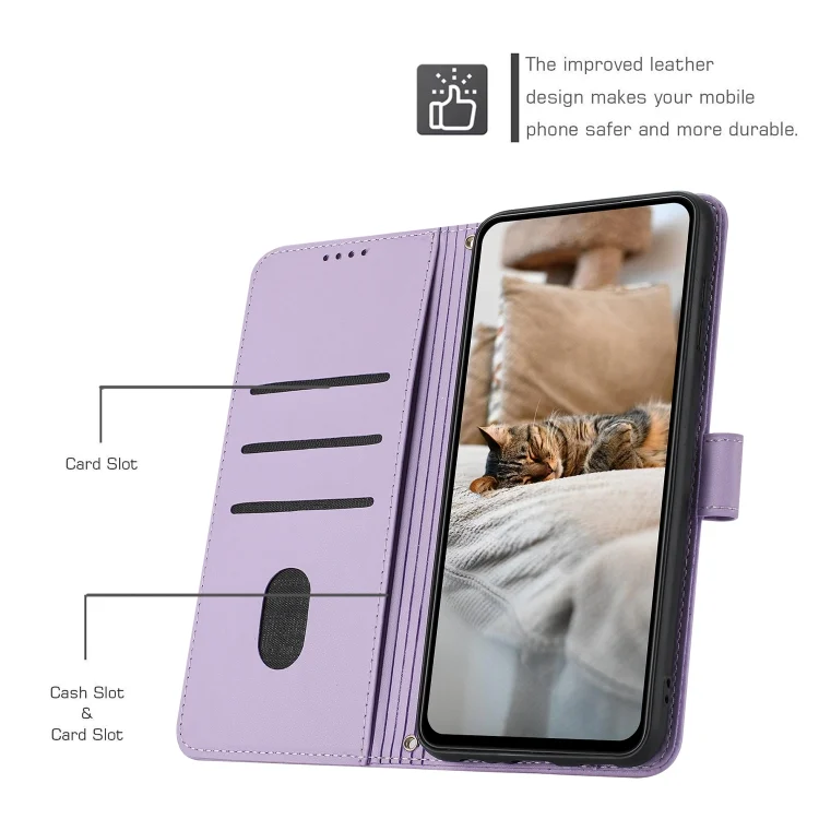 EDA007186419A_4.webp Embossed Kitten Phone Leather Case with Lanyard, For Xiaomi 15, For Xiaomi 14T Pro 5G Global, For Xiaomi 14T Global - Image 5