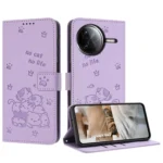 Embossed Kitten Phone Leather Case with Lanyard, For Xiaomi Poco F7 Pro / F7 Ultra, For Xiaomi 15 Ultra, For Xiaomi 15 Pro