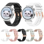 Solid Color Rose Gold Buckle 18mm Silicone Watch Band - Image 2