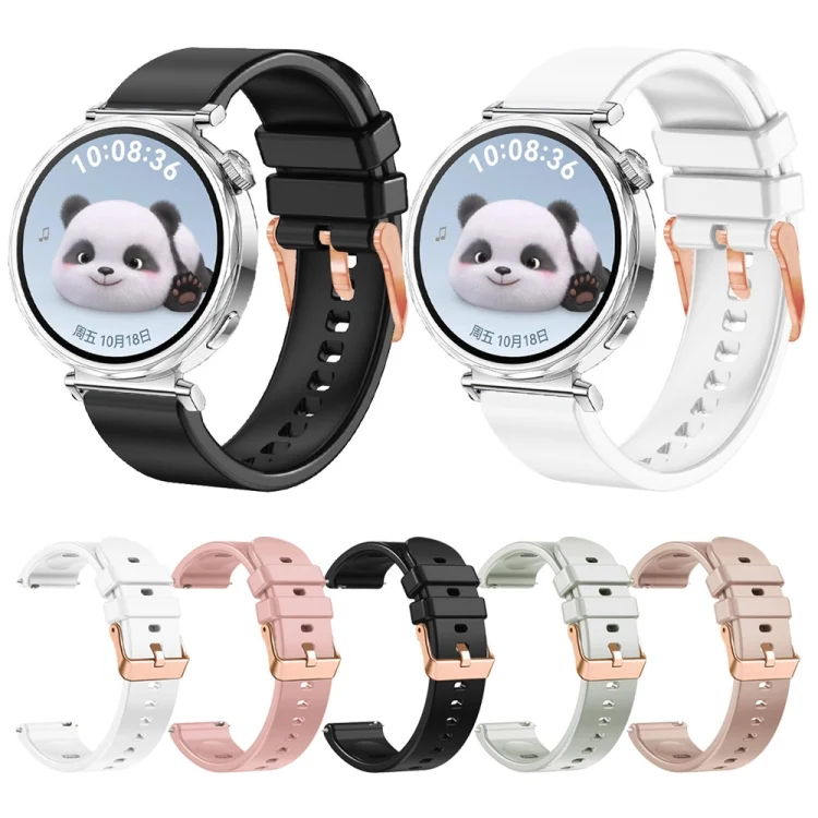EDA0071890_B1.webp Solid Color Rose Gold Buckle 18mm Silicone Watch Band - Image 2